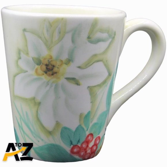 Set of 4 Pfaltzgraff Hand Painted Holiday Market Coffee Mugs Dishwasher & Microw - Picture 3 of 14